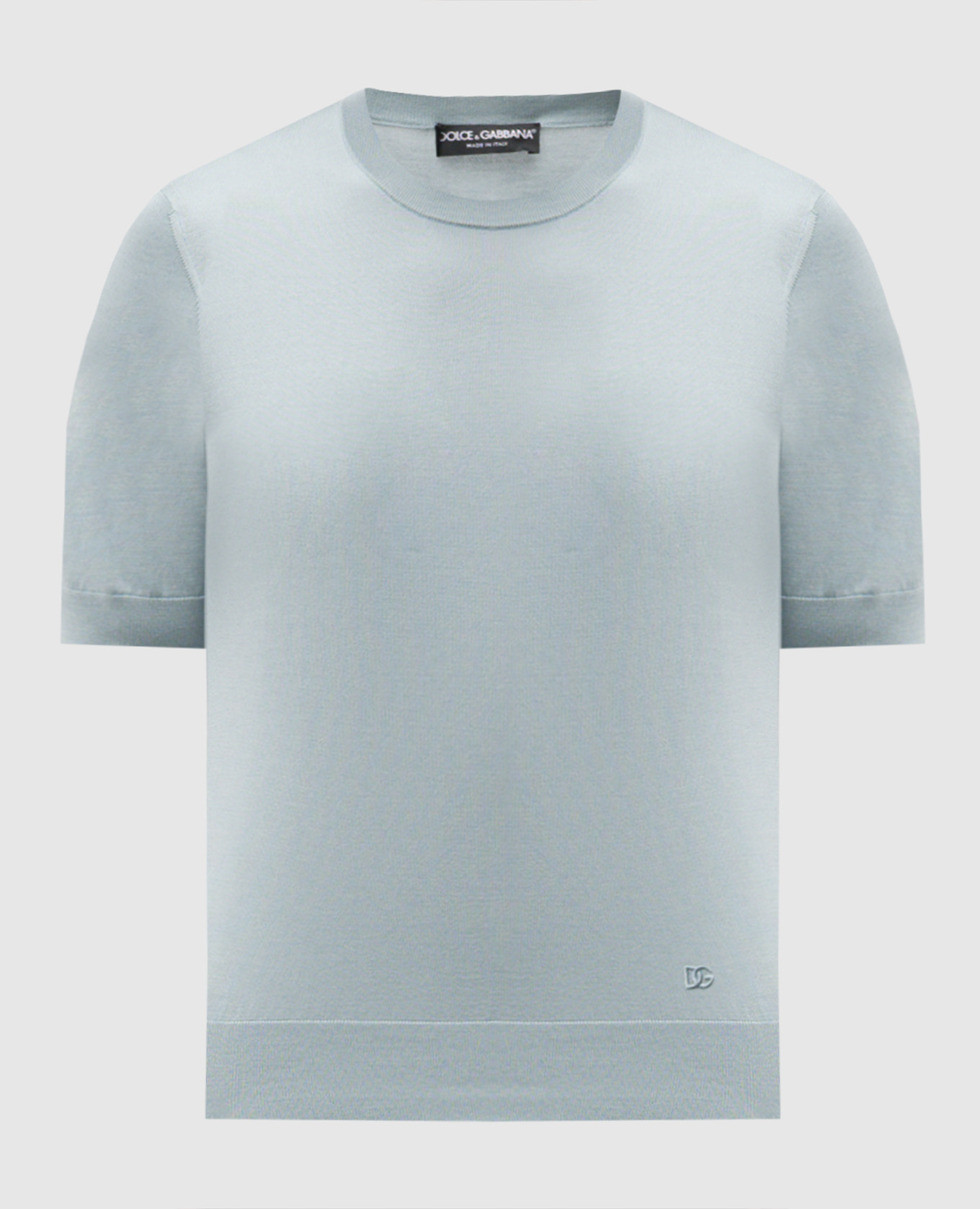 Blue silk T-shirt