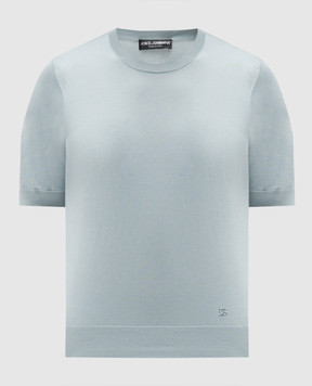 Dolce&Gabbana Blue silk T-shirt GXX03ZJBSO5