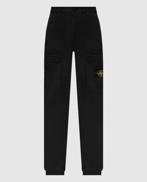 Stone Island Black cargo with logo patch K2S153100032S0010