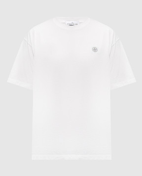 Stone Island White T-shirt with logo patch L1S152100030S0115