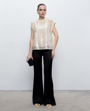 Peserico Beige sequin top E0603704753
