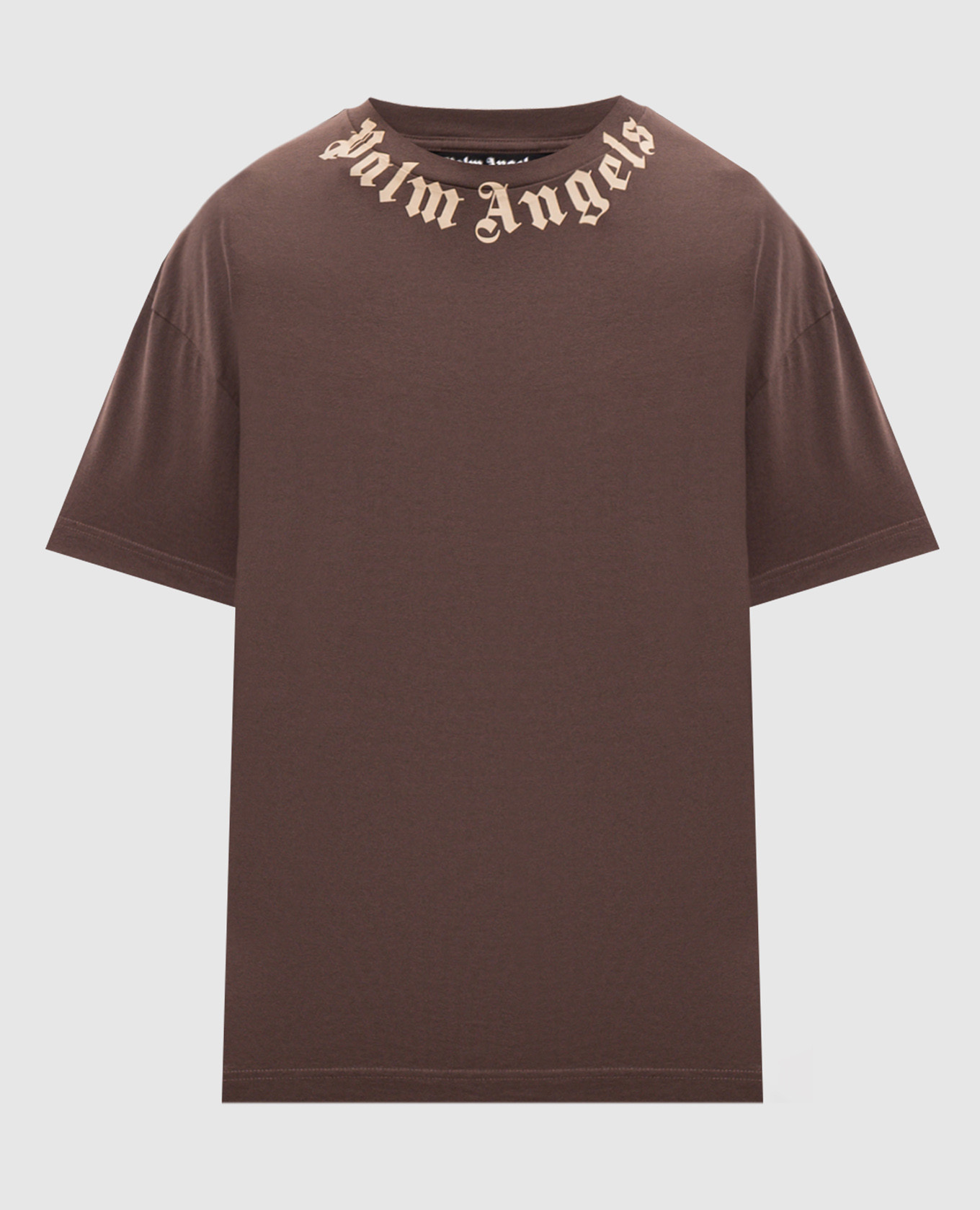 Brown T-shirt with logo print