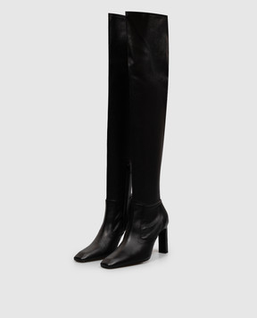 Toteme Black leather over-the-knee boots 254WAS0262LE0193