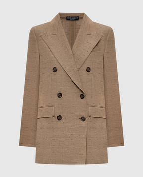Dolce&Gabbana Brown double-breasted jacket F29YFTHUMWC