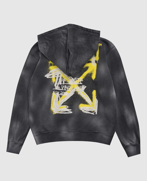 Off-White Children's gray sports jacket with Arrow Spray logo print 44BBE001S26F004
