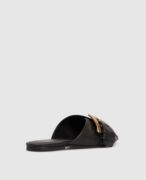 Balmain Anthem black leather flip-flops GN1UP141LVIT