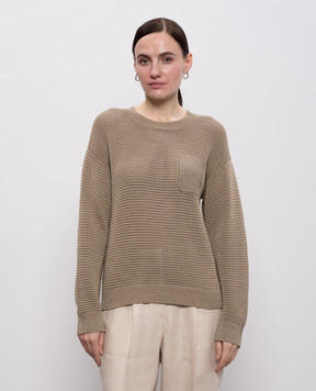 Peserico Brown sweater with monil chain A99085F079312B