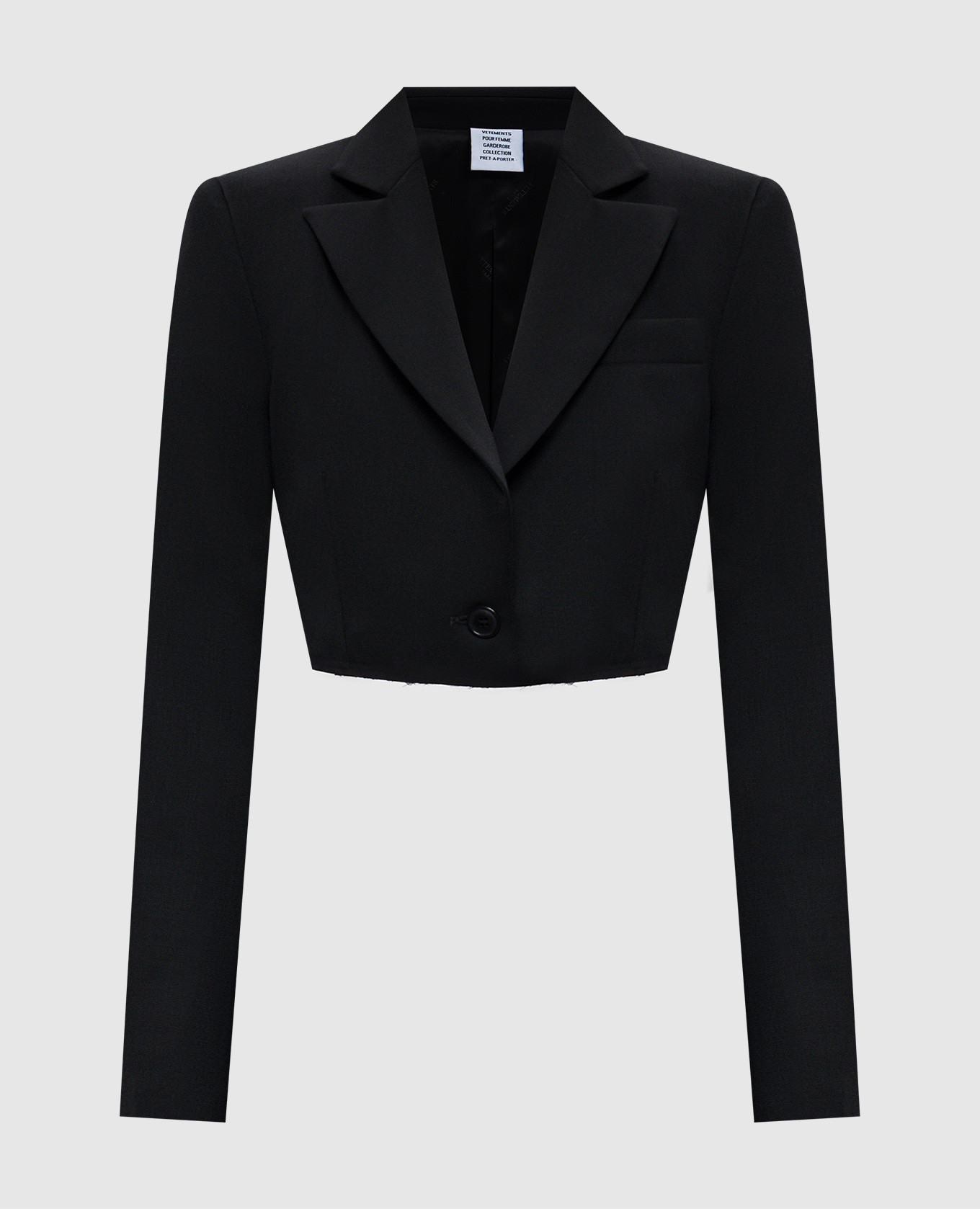 

Black cropped wool jacket Vetements