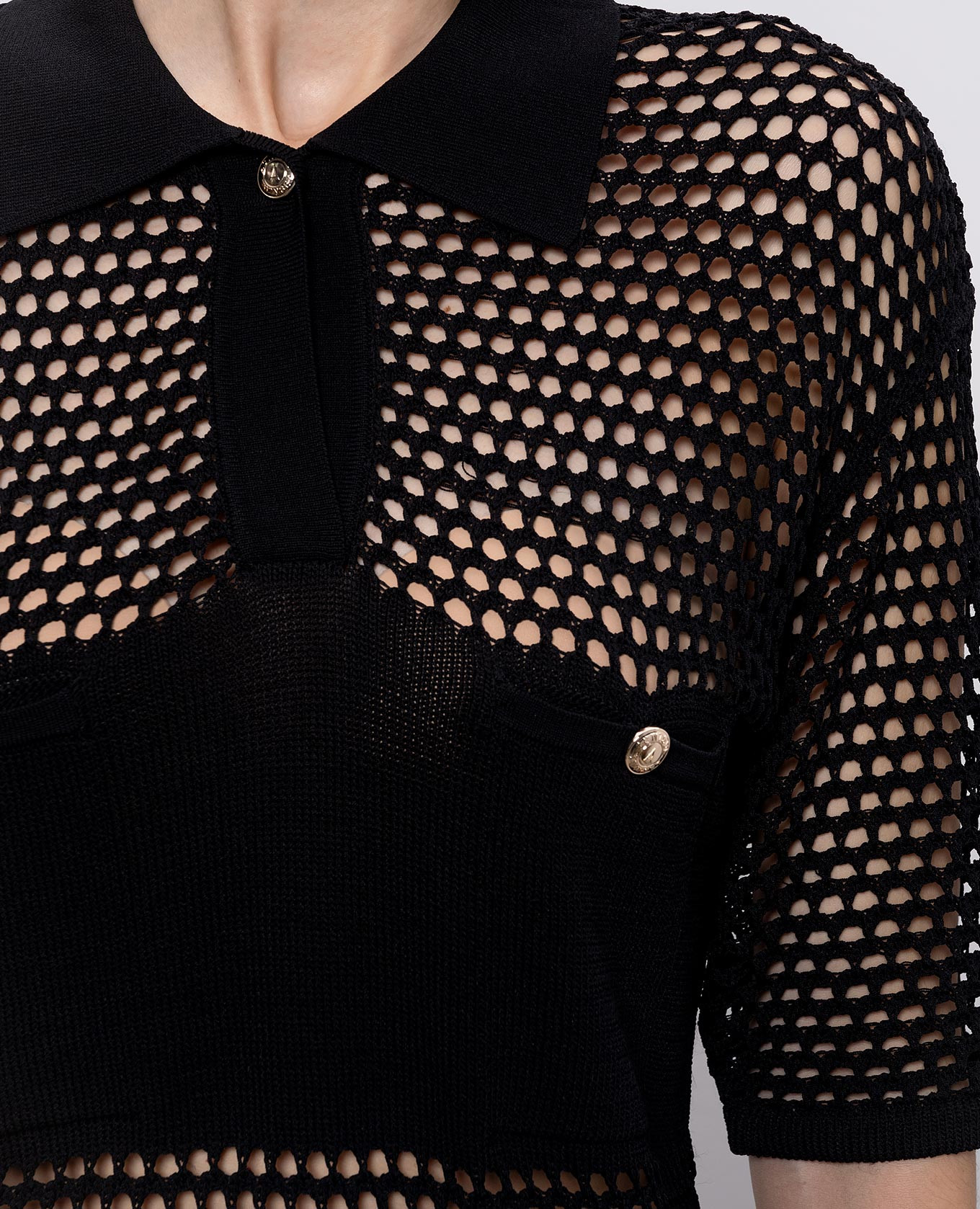 

Black openwork polo Twinset