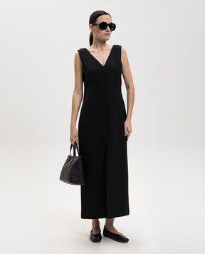 The Row Telorin black silk dress 10528W3886