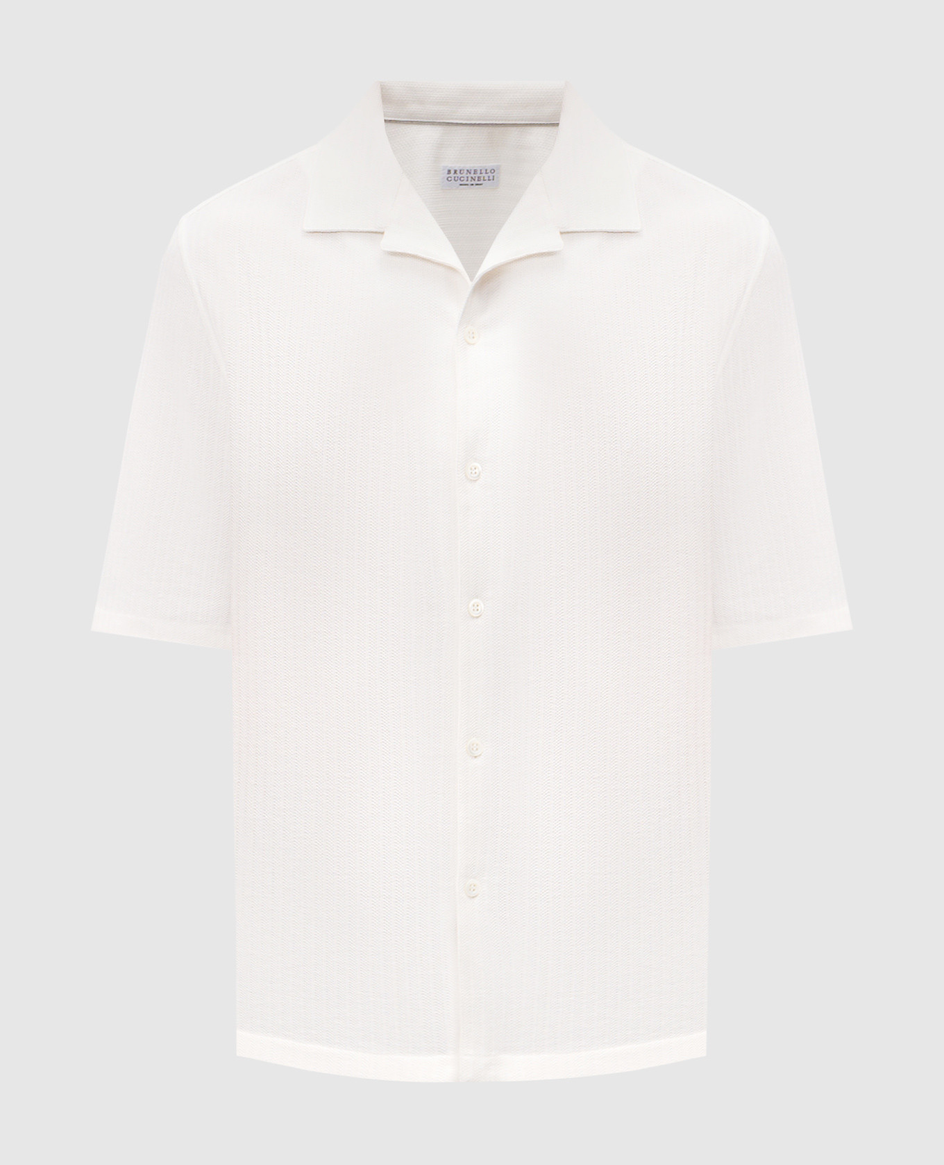 White shirt with woven silk pattern