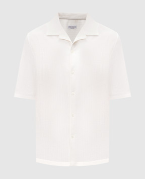 Brunello Cucinelli White shirt with woven silk pattern MW8326684