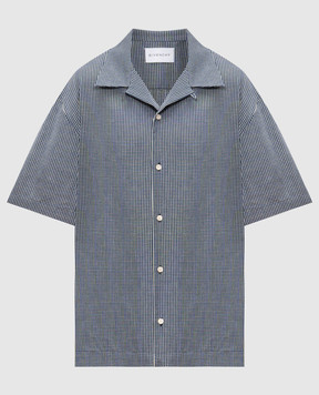 Givenchy Blue checkered shirt BM616J16BG