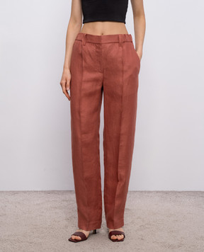 Brunello Cucinelli Terracotta linen pants MH527P9198