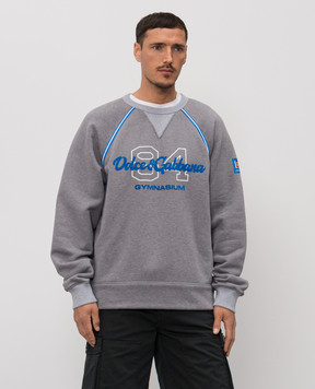 Dolce&Gabbana Grey insulated sweatshirt with textured logo G9BZMTHU7ME