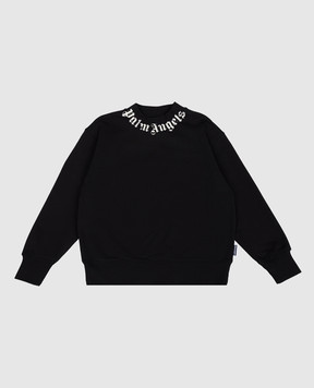 Palm Angels Children's black sweatshirt with contrasting print PBBA012S26FLE004