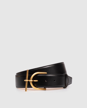 Balmain Black leather belt with logo FM0WA083LSLX