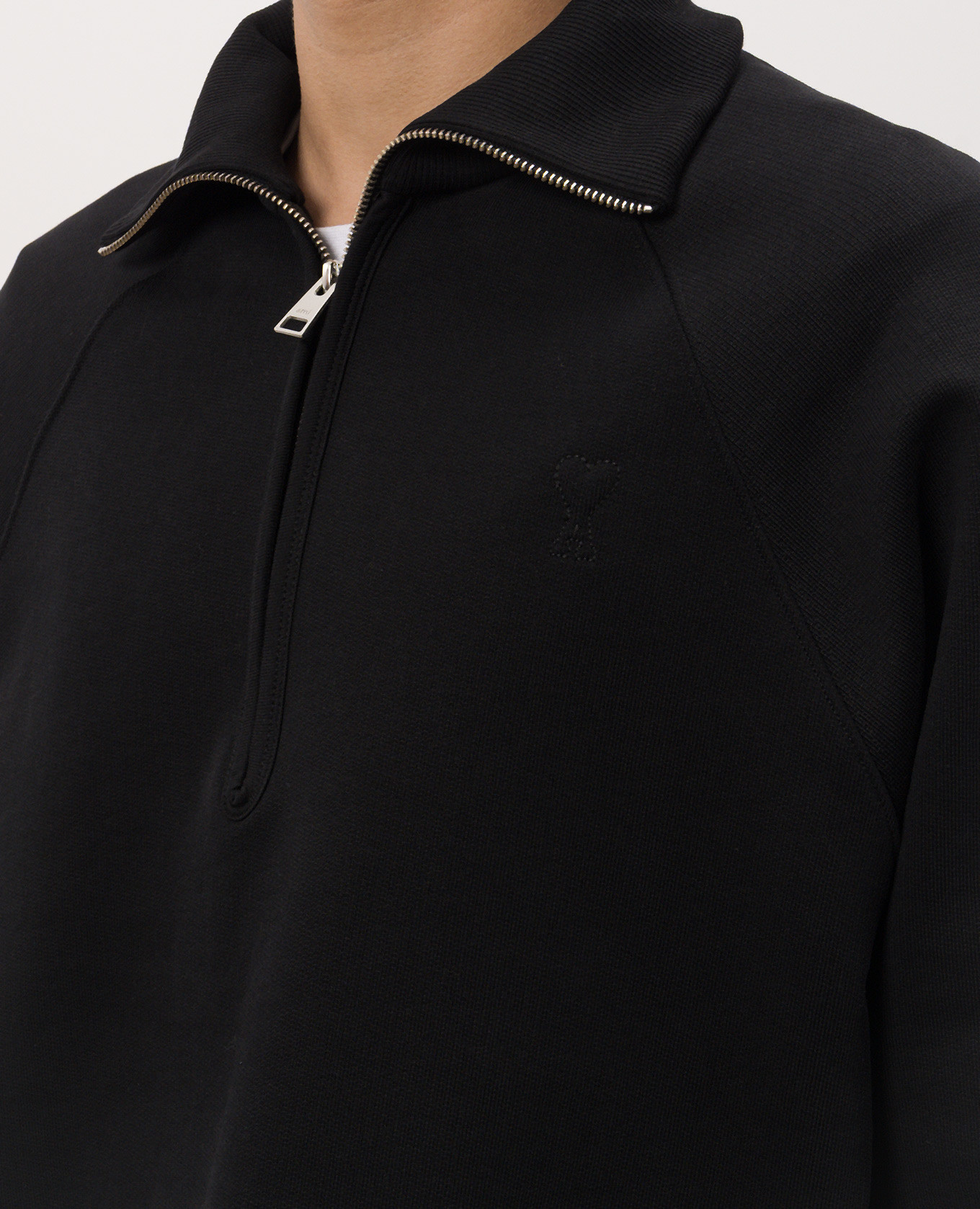 Black sweatshirt with zipper Ami Paris 5