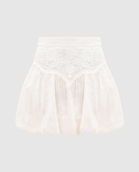 Twinset White mini skirt with broderie embroidery 261TT2293