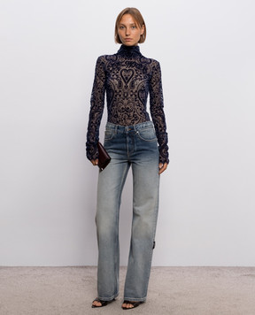 Off-White Blue Flock Pailey Top 2FB00544T