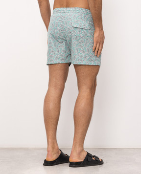 ISAIA Green paisley swim shorts COSI19BW261