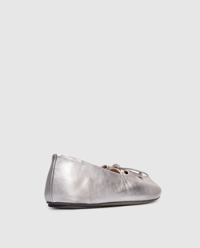 Marsell Girella silver leather ballet flats MW7072P032