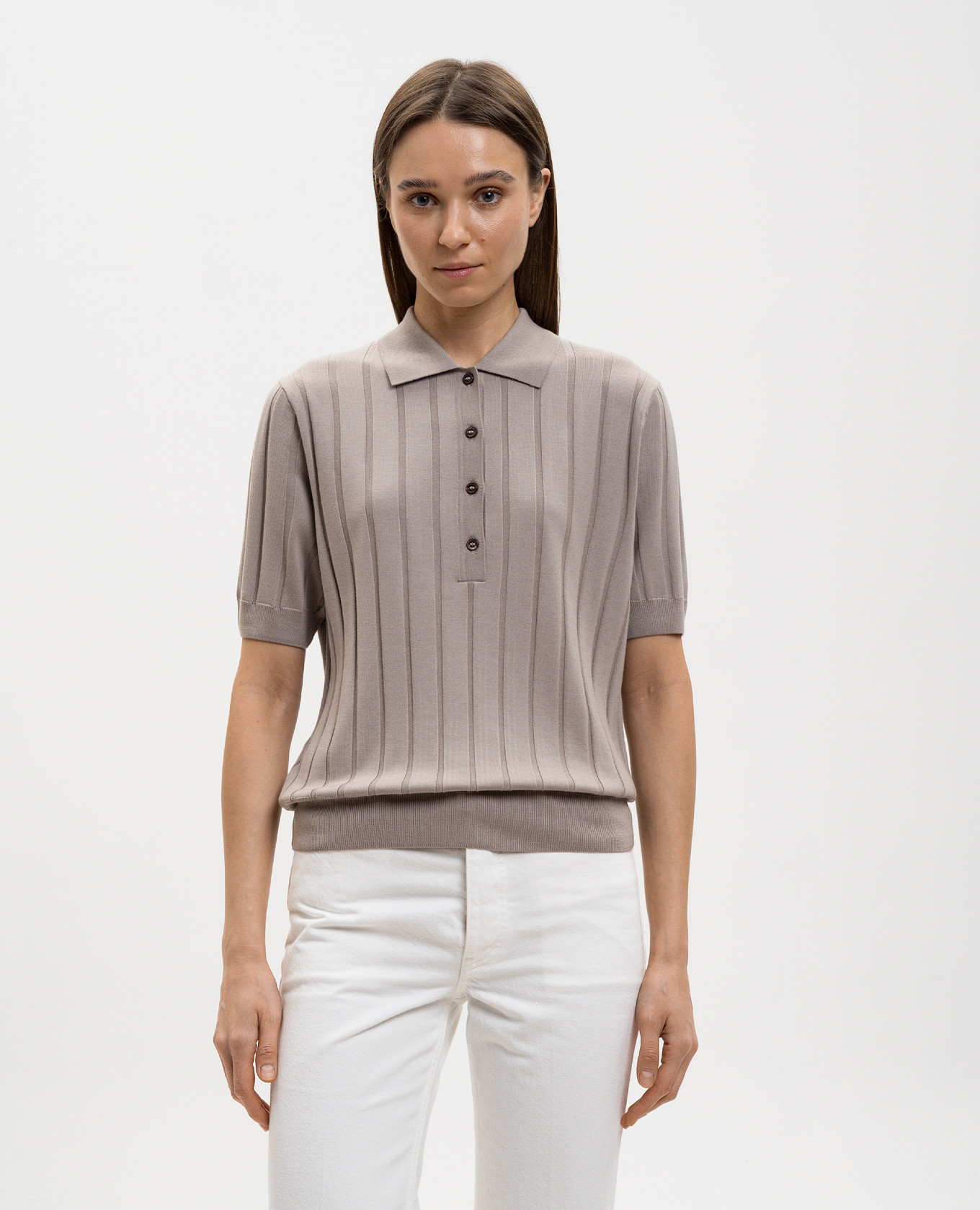 

Beige RIGEL wool polo shirt MooRER