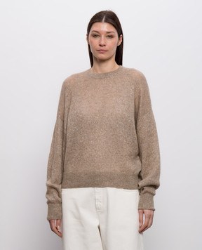Brunello Cucinelli Beige wool sweater with lurex MBG775520P