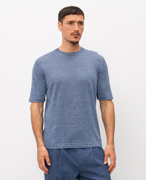 Cashmere&Whiskey Blue linen and silk T-shirt M54268085