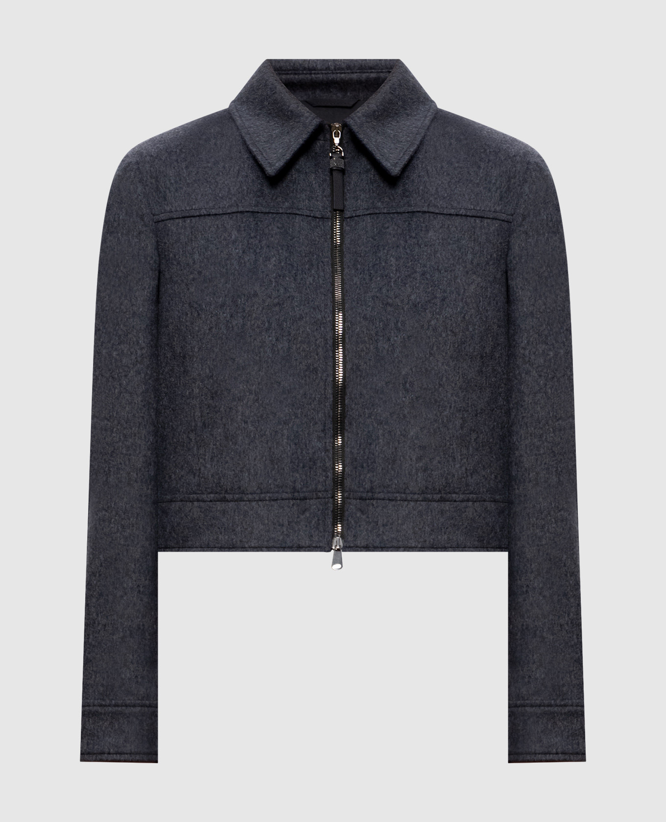 Grey cropped wool jacket