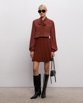 Twinset Brown shirt dress with textured pattern 262TP3081