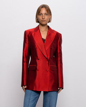 Dolce&Gabbana Red double-breasted silk jacket F29UUTFU116