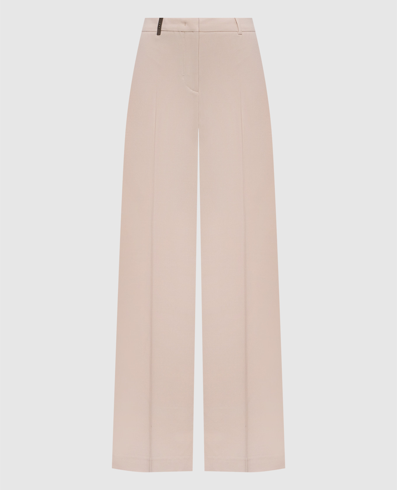 Beige wool pants with patch