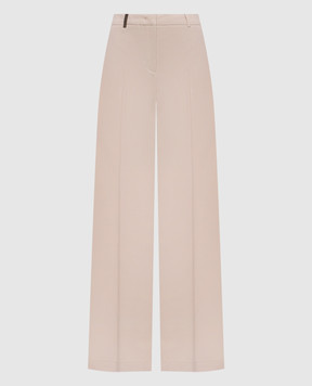 Peserico Beige wool pants with patch A0456702008