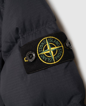 Stone Island Children's blue down jacket with logo patch L2S164100005S048314