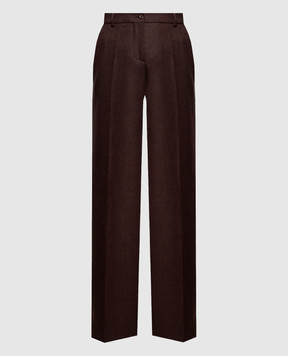 Marco Pescarolo Femmena brown wool and cashmere pants FEMMENAD5429