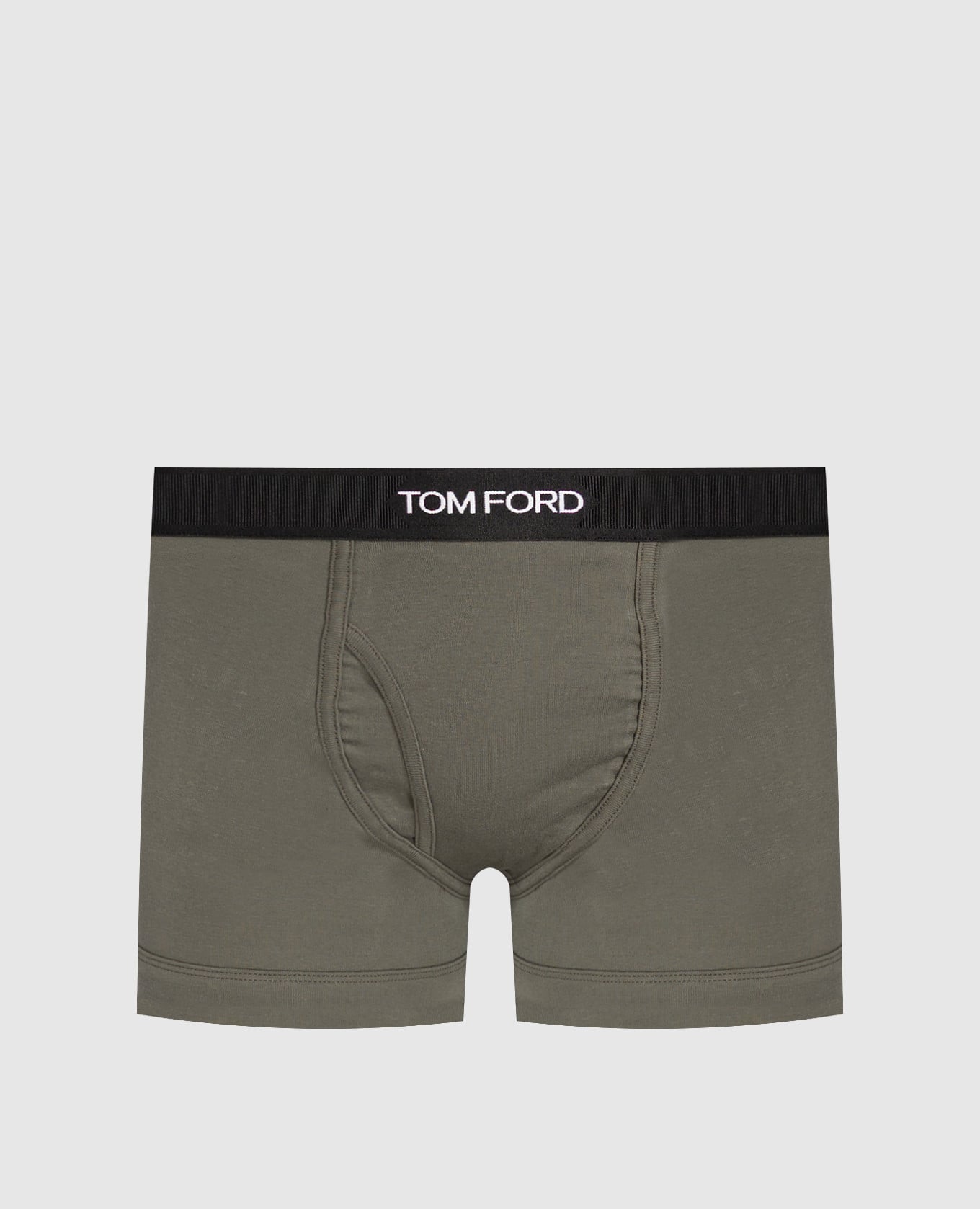 Khaki briefs with logo pattern