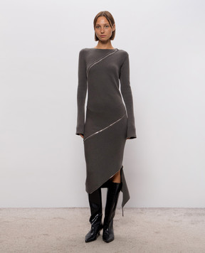 The Attico Gray midi dress with wool 261WCW00326KWW007AA