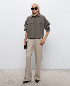 Max Mara Weekend Brown RADURA shirt with wool WKDRADURA