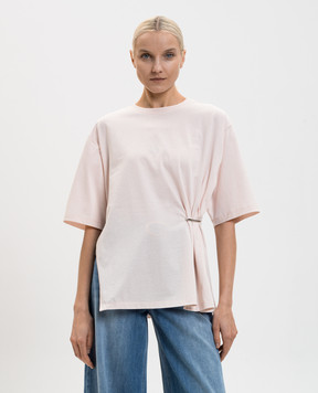 Twinset Pink t-shirt with drape 261TE2100