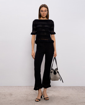 Twinset Black pants with ruffles 261TP3084
