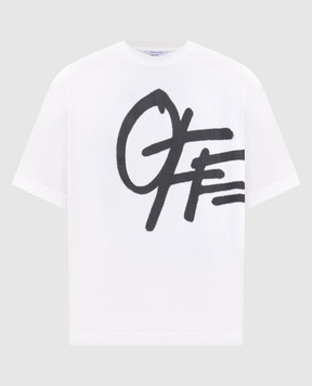 Off-White White T-shirt with Spray logo print 44MAA120S26J00L