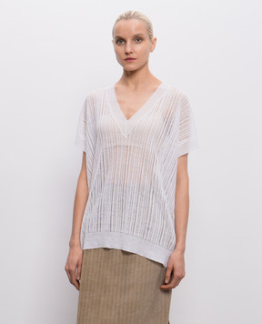 UMA WANG White linen top UK7122