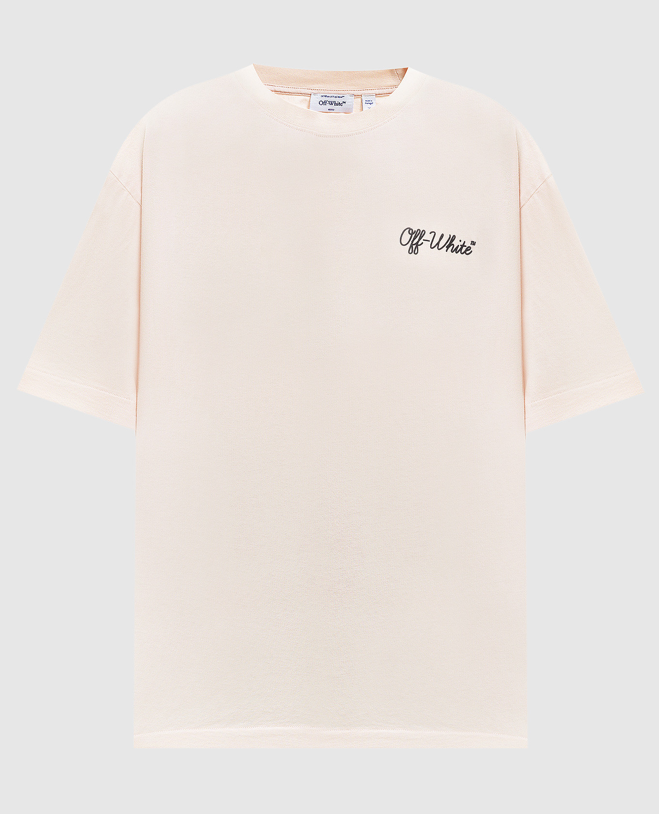 Beige T-shirt with logo print