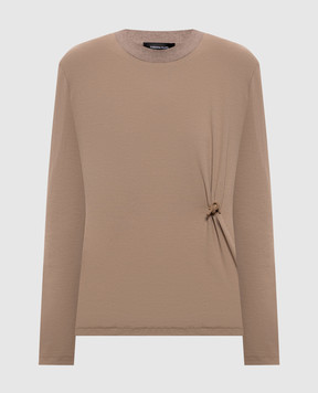Fabiana Filippi Beige ribbed cardigan with brooch JED226F555M455