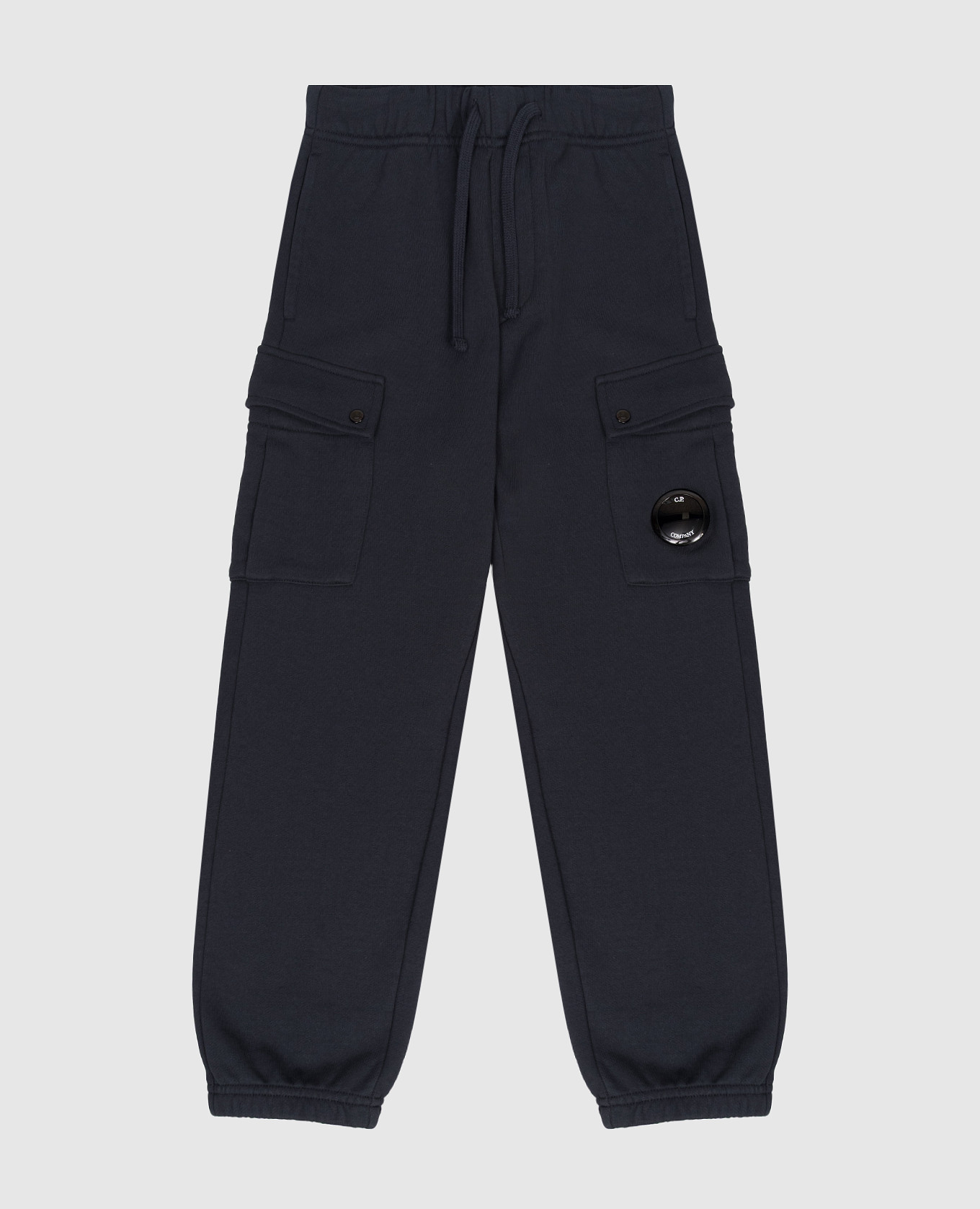 Kids' blue cargo joggers with logo patch