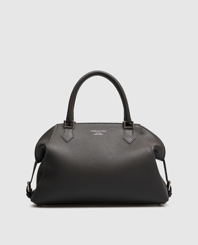 Christian Villa Grey leather tote bag with logo embossing 06686