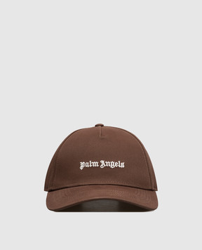 Palm Angels Brown cap with logo embroidery PAMLB001FB001w