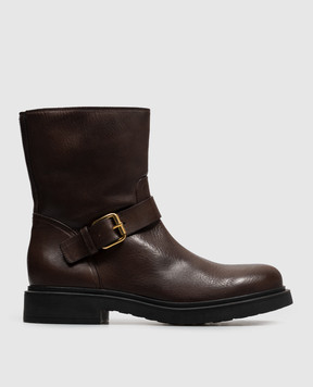 AGL Loren brown leather boots LORENBIKERSMOKKA