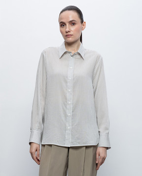 Peserico White striped silk shirt S0600705218